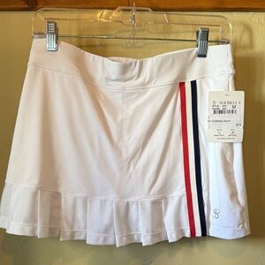 Sofibella Women's White Skirt with Red and Blue Stripes